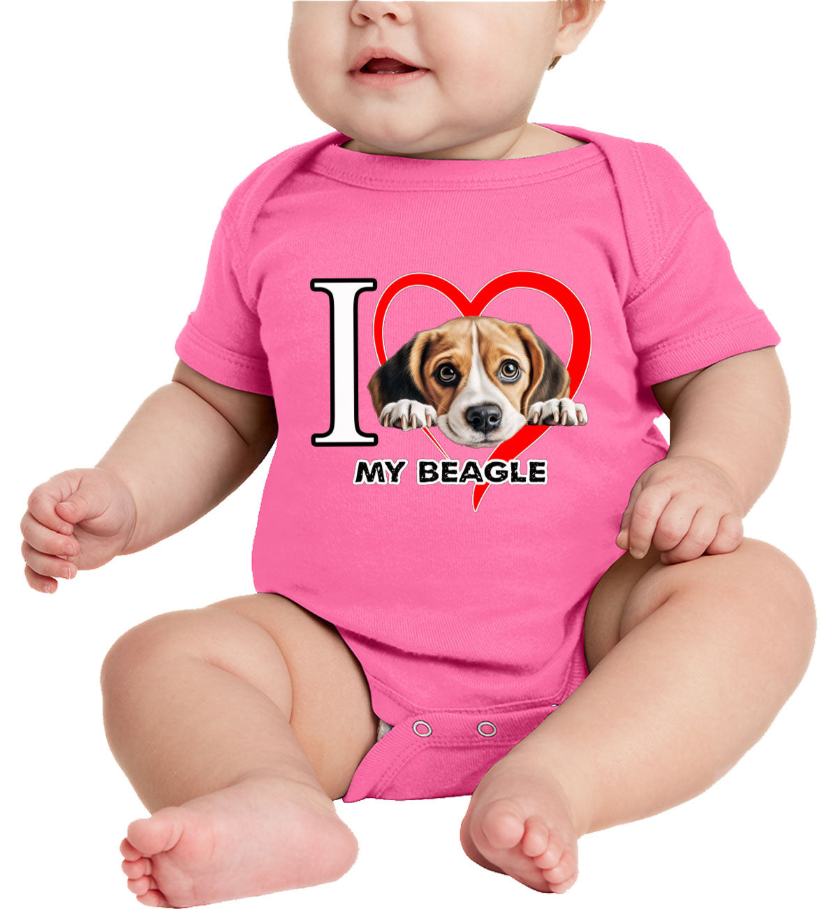 I Love My Beagle Dog Baby Onesie