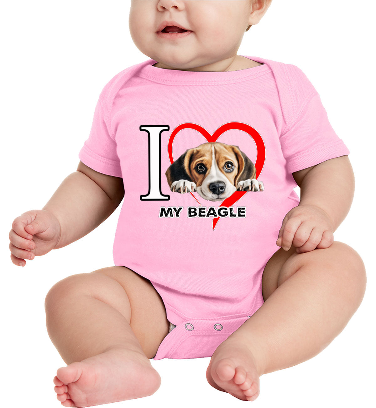 I Love My Beagle Dog Baby Onesie