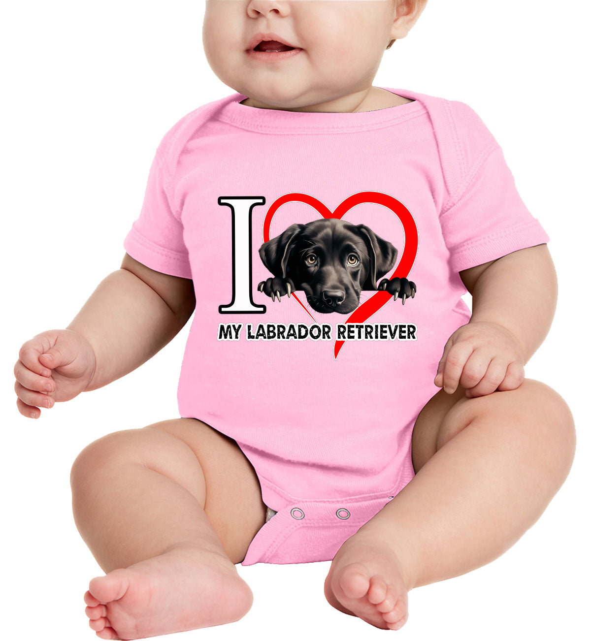 I Love My Labrador Retriever Dog Baby Onesie