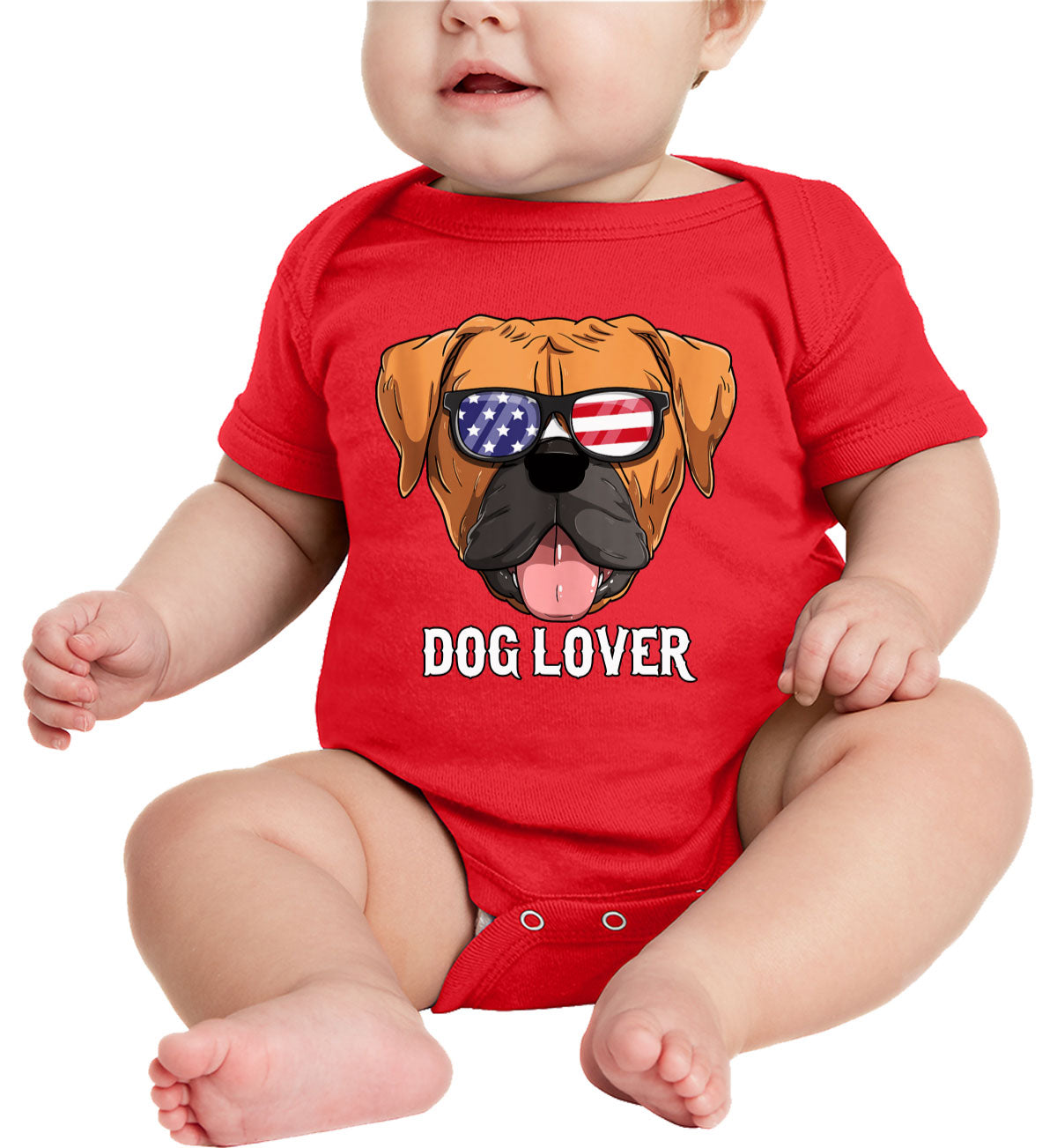 American Boxer Dog Lover Baby Onesie