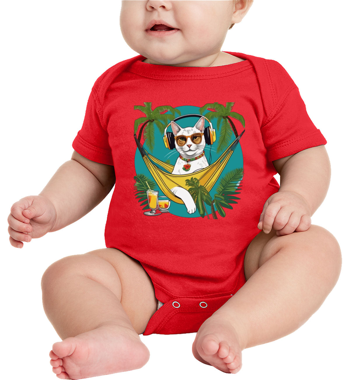 Cat On Vacation Baby Onesie