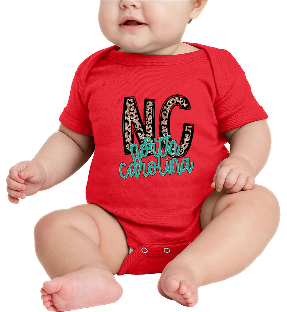 North Carolina State Abbreviation Baby Onesie