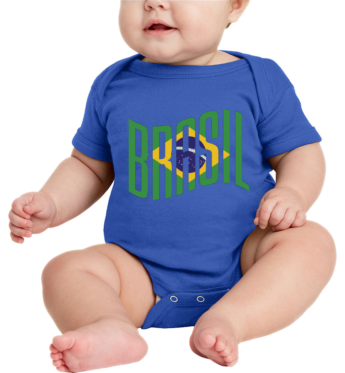 Brasil Typography With Brazil Flag Baby Onesie