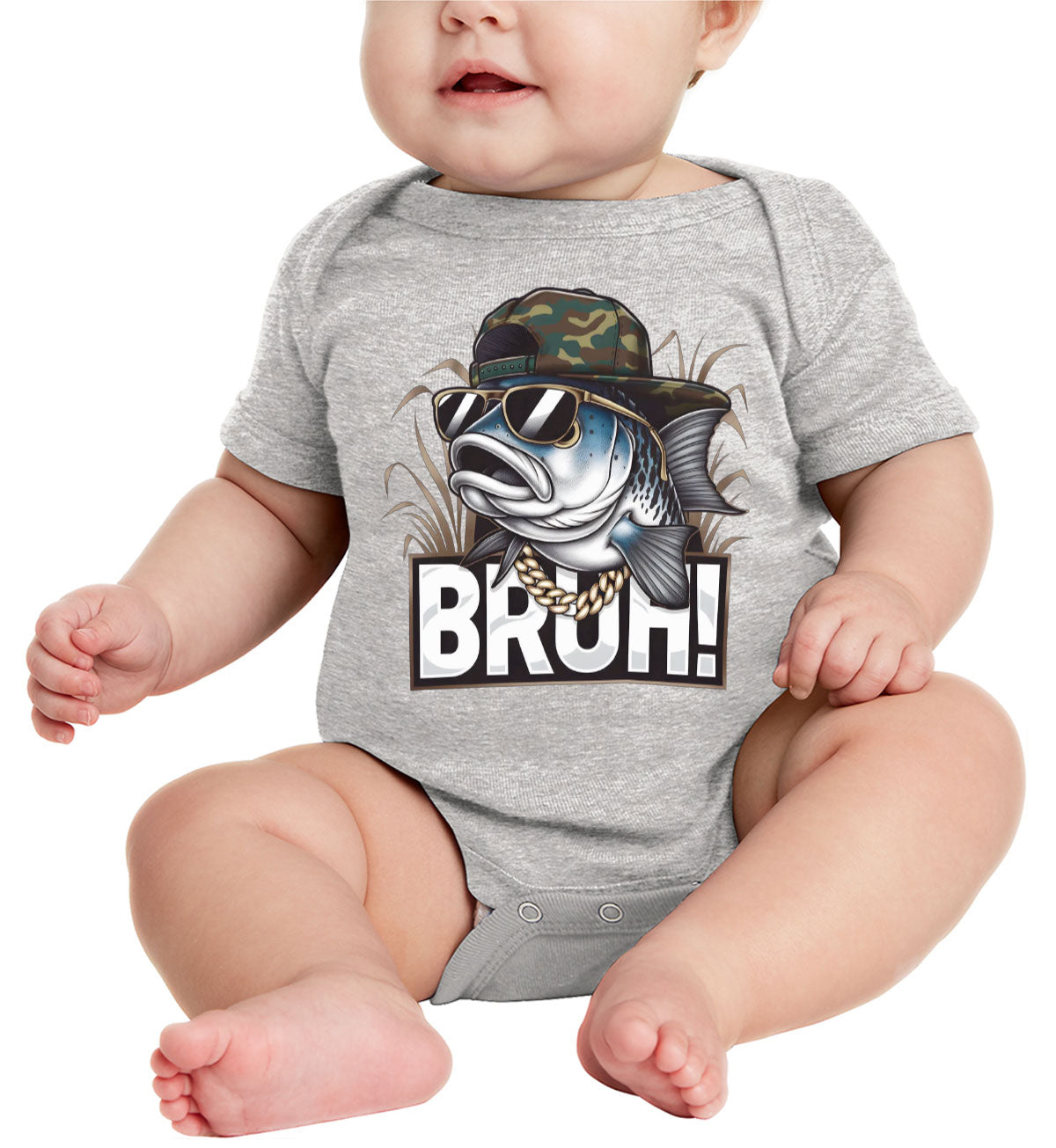 Funny Bass Fishing Baby Onesie