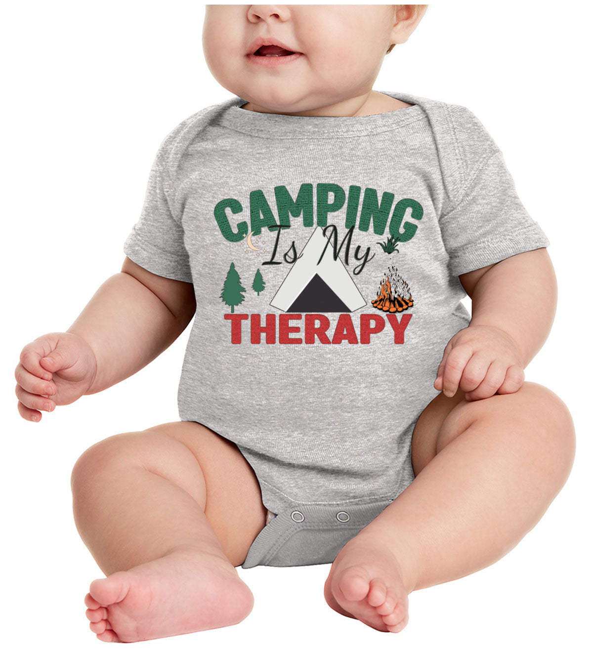 Camping Is My Therapy Baby Onesie