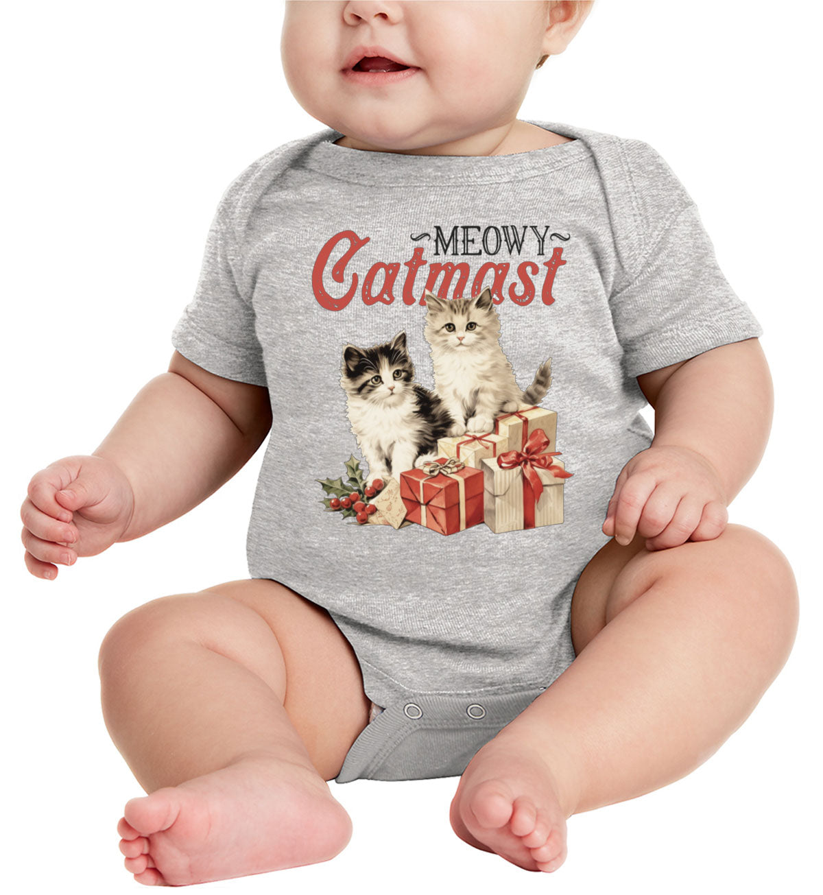 Meowy Catmast Christmas Baby Onesie