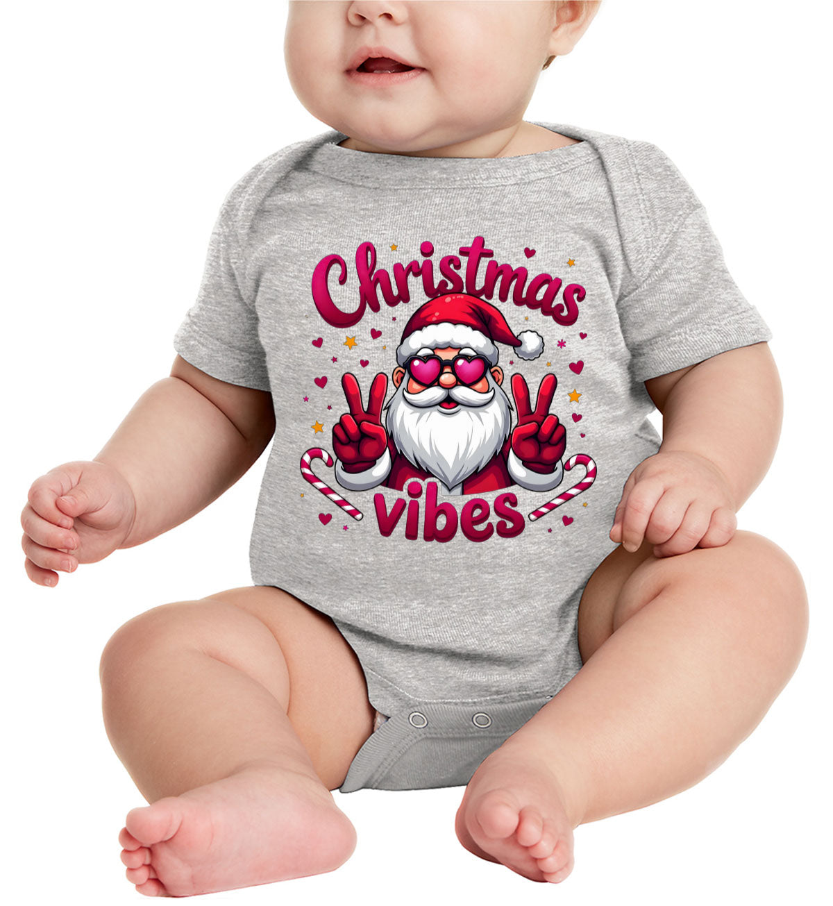 Santa Christmas Vibes Baby Onesie