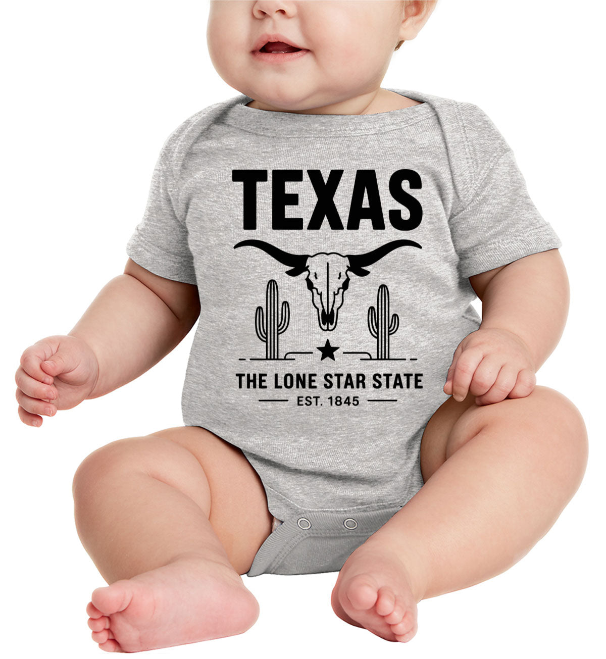 Texas Cityscape Illustration The Lone Star State Baby Onesie