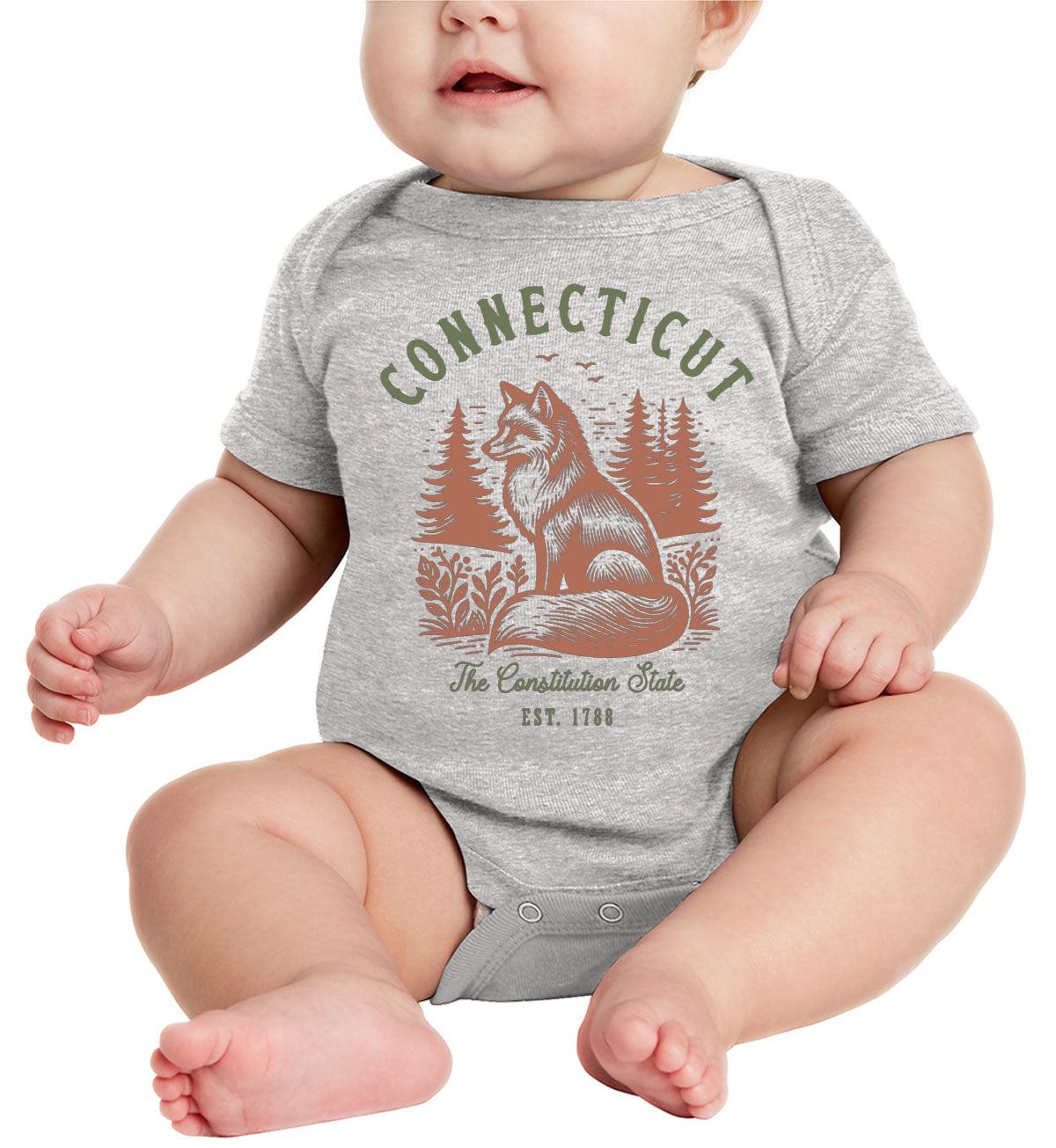 Connecticut State Vintage Baby Onesie