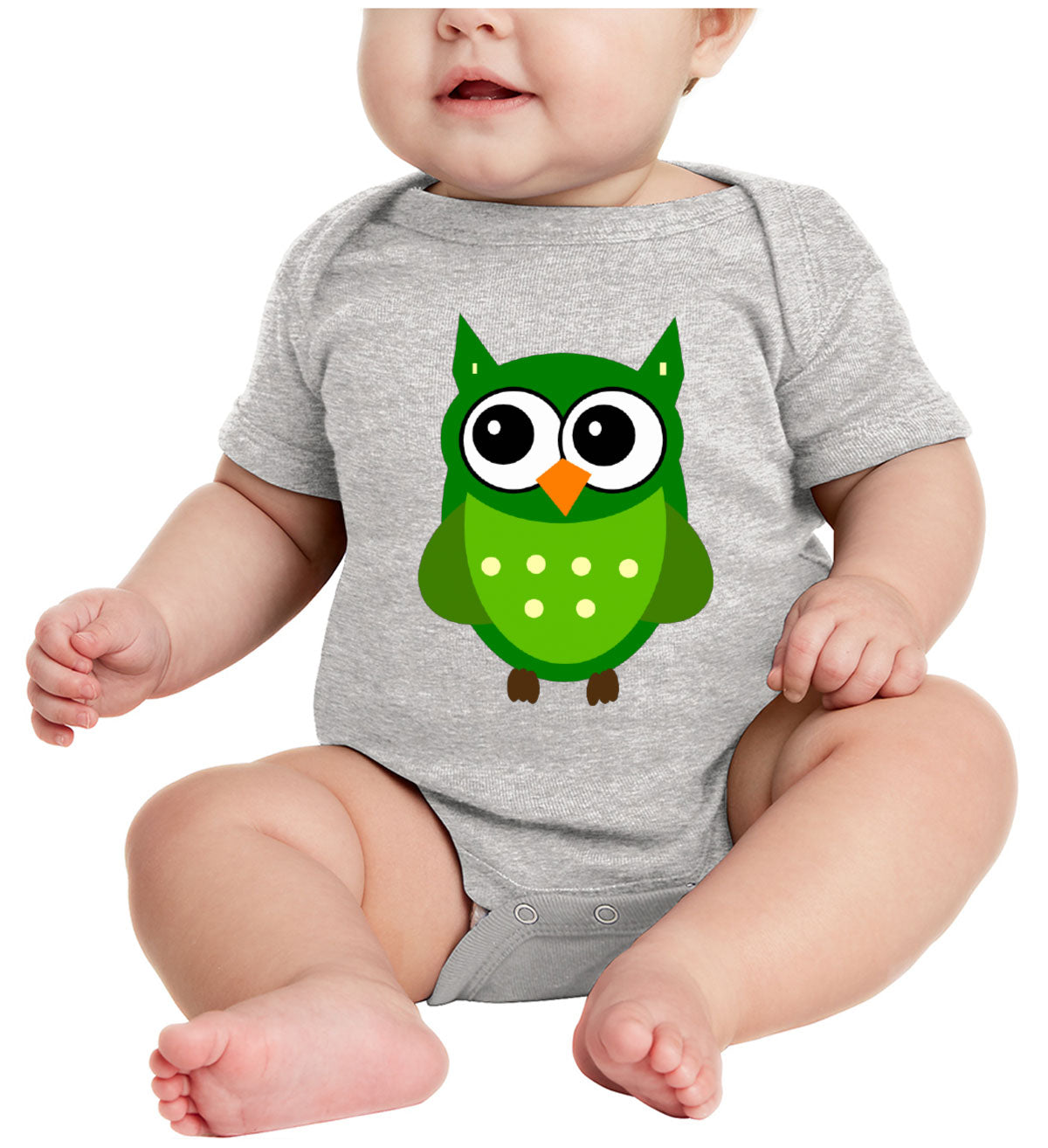 Cute Owl Cartoon Baby Onesie