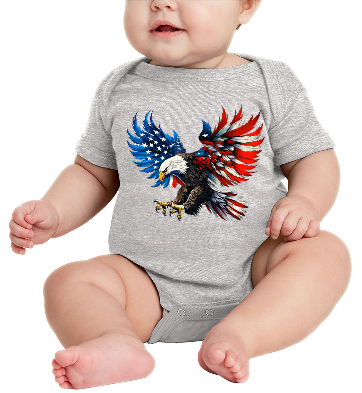 American Eagle Flag Independence Day Patriotic Baby Onesie