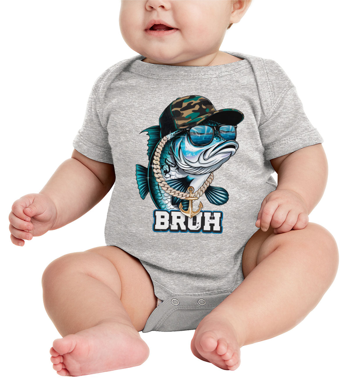 Funny Bass Fishing Baby Onesie