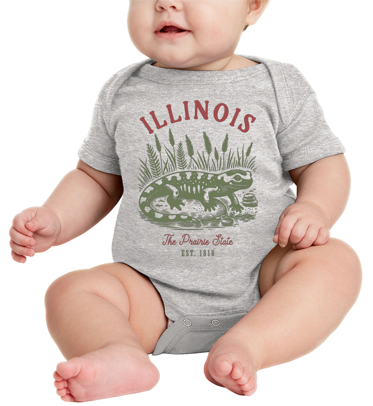Illinois State Vintage Baby Onesie