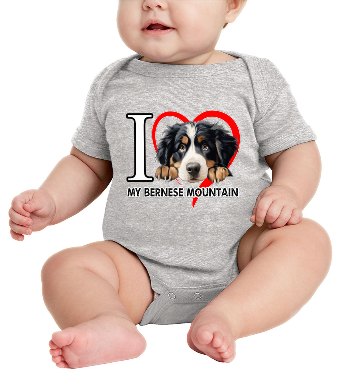 I Love My Bernese Mountain Dog Baby Onesie