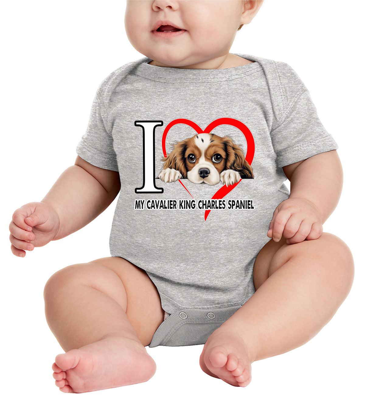 I Love My Cavalier King Charles Spaniel Dog Baby Onesie