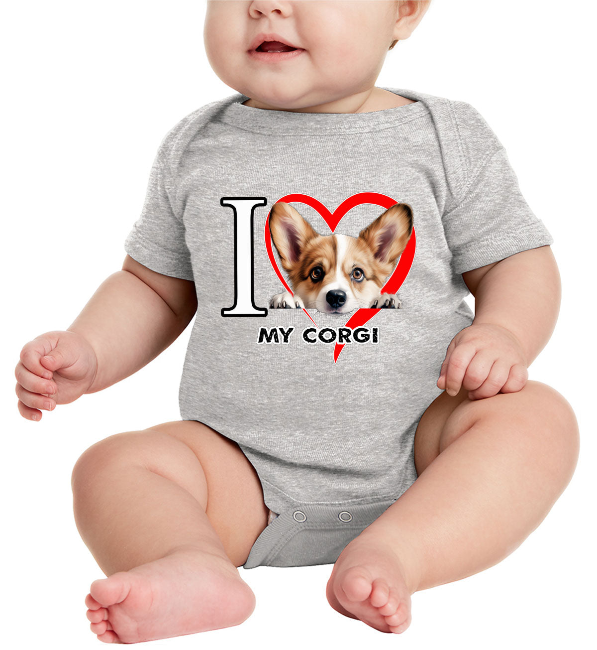 I Love My Corgi Dog Baby Onesie