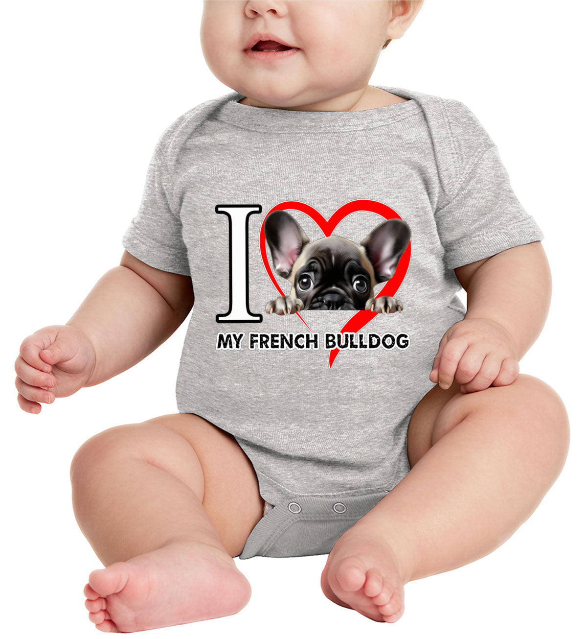 I Love My French Bulldog Dog Baby Onesie