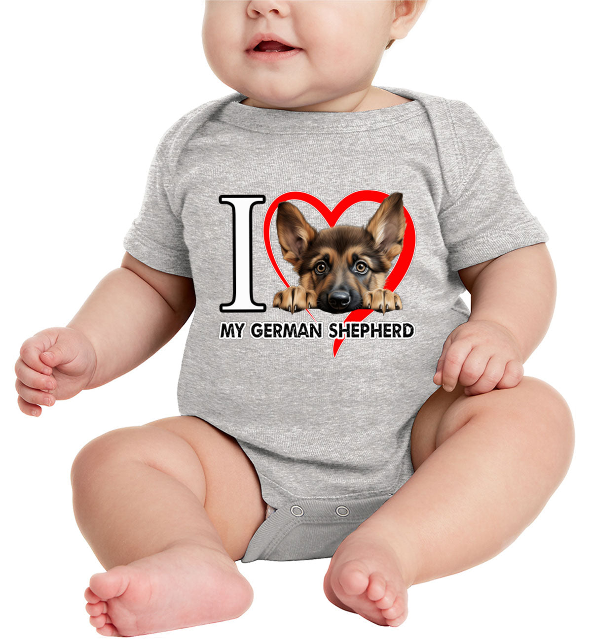 I Love My German Shepherd Dog Baby Onesie