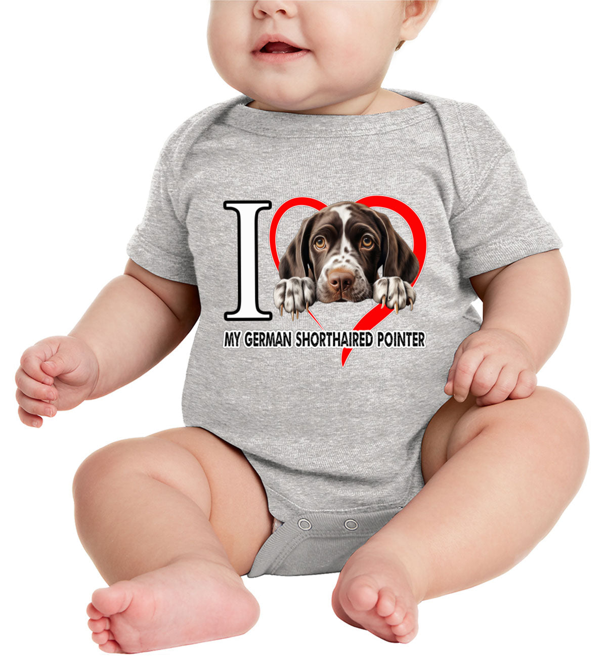 I Love My German Shorthaired Pointer Dog Baby Onesie