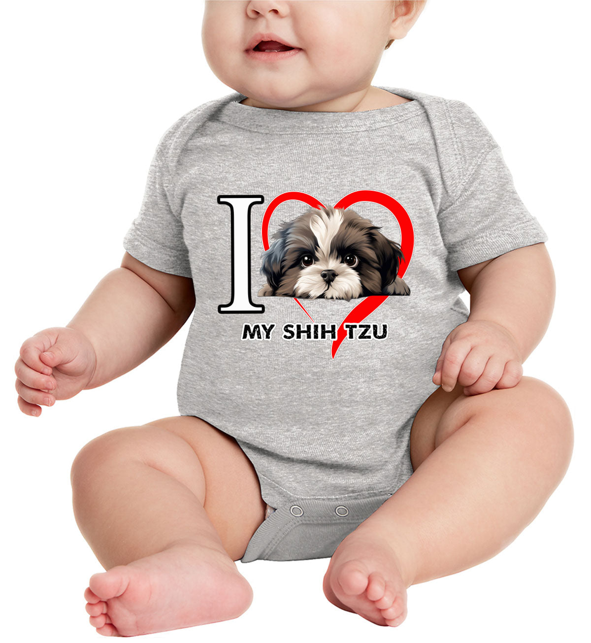 I Love My Shihtzu Dog Baby Onesie