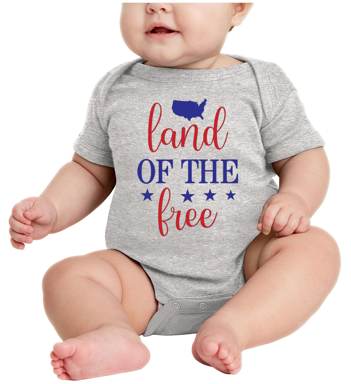 Land Of The Free Patriotic Baby Onesie