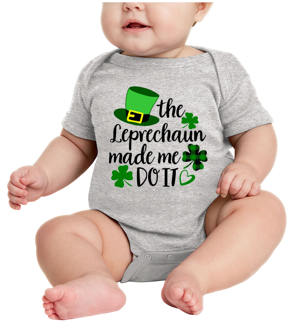 The Leprechaun Made Me Do It St. Patrick's Day Baby Onesie