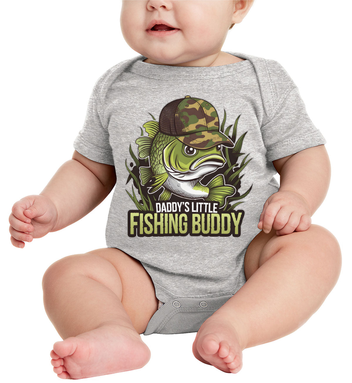 Daddy's Little Fishing Buddy Baby Onesie