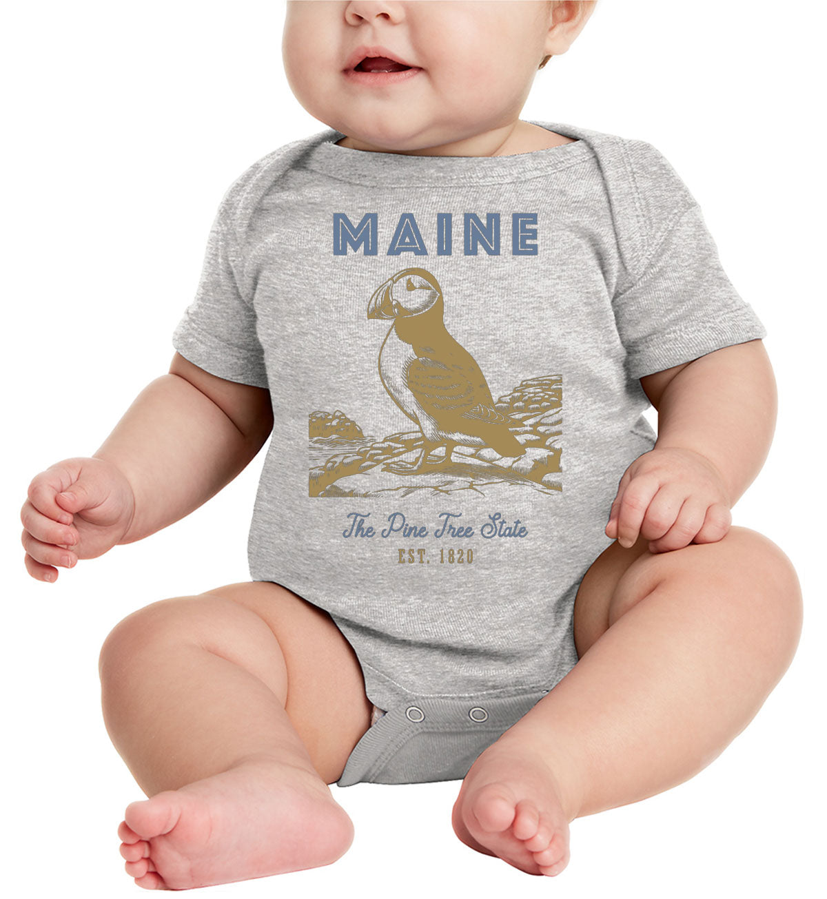 Maine State Vintage Baby Onesie