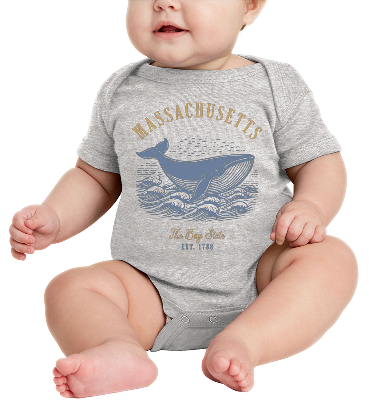 Massachusetts State Vintage Baby Onesie