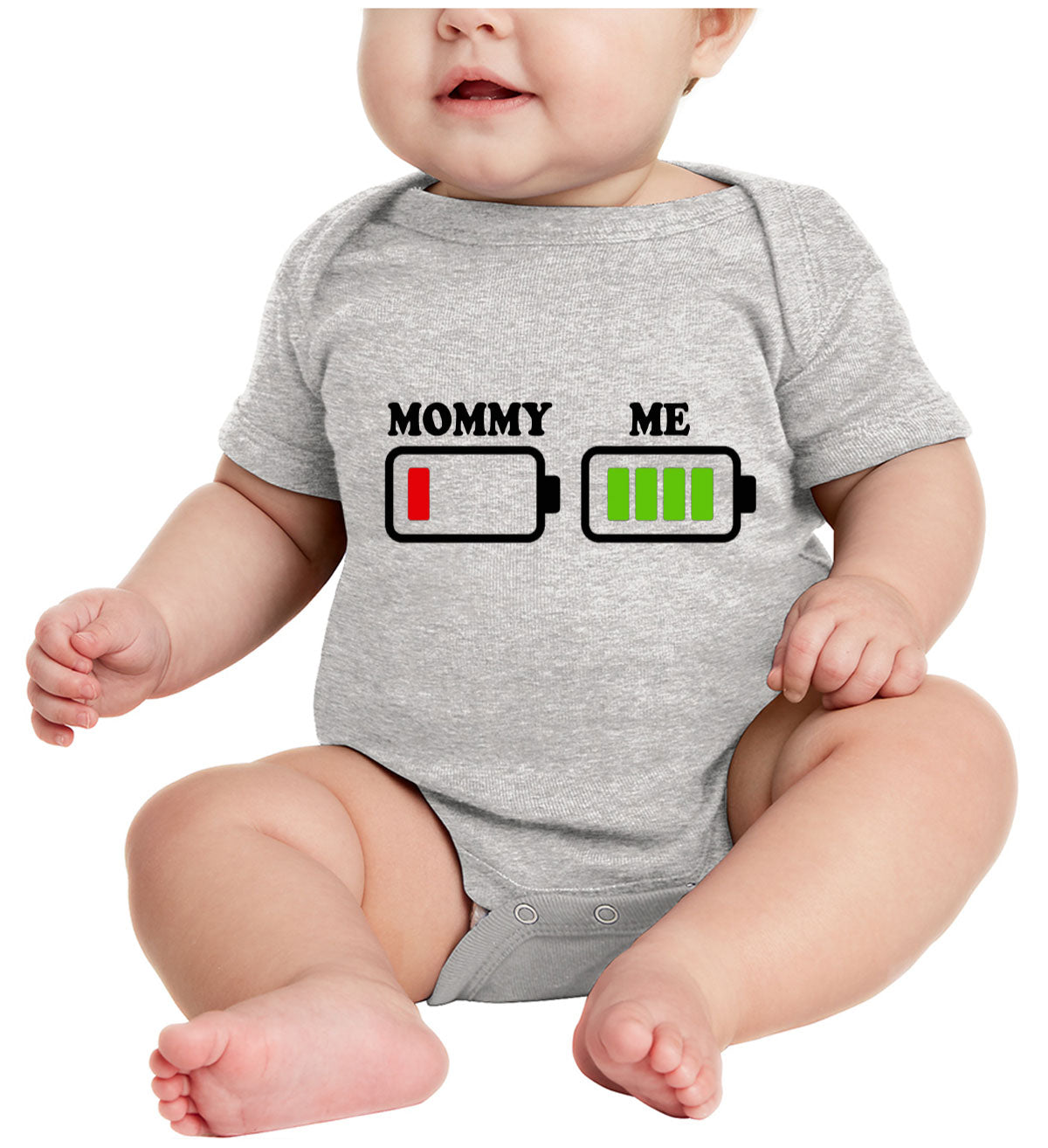 Mommy And Me Battery Level Baby Onesie