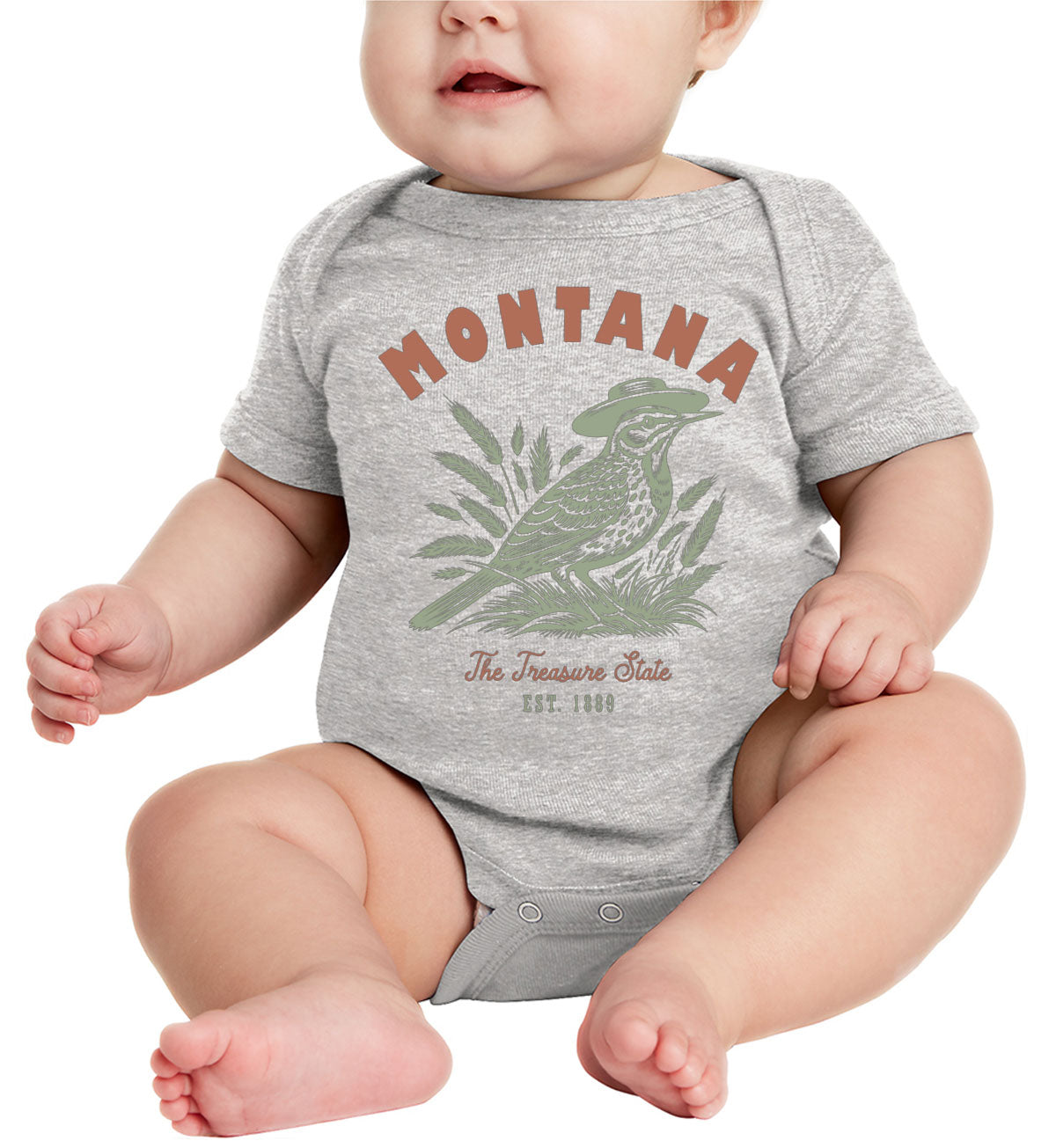 Montana State Vintage Baby Onesie