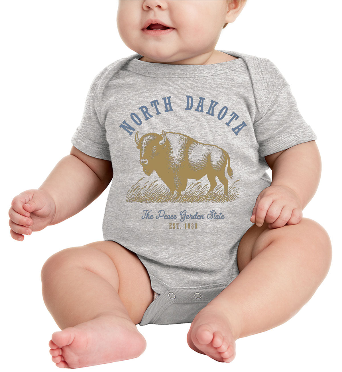 North Dakota State Vintage Baby Onesie