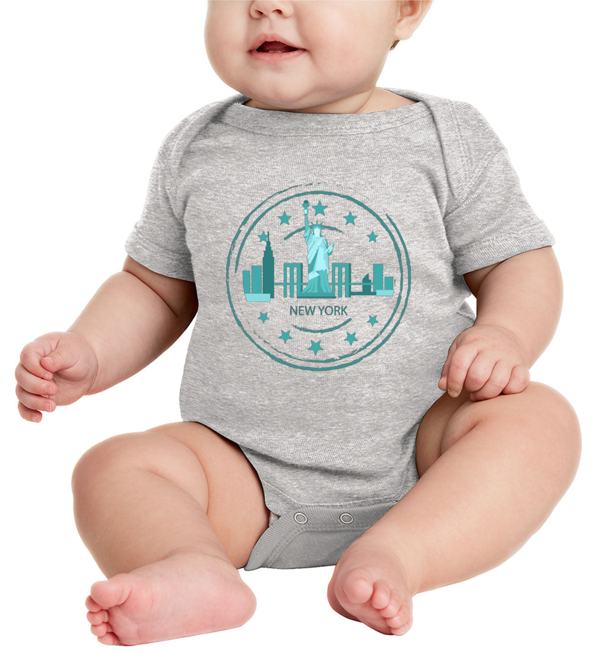 New York Stamp Baby Onesie
