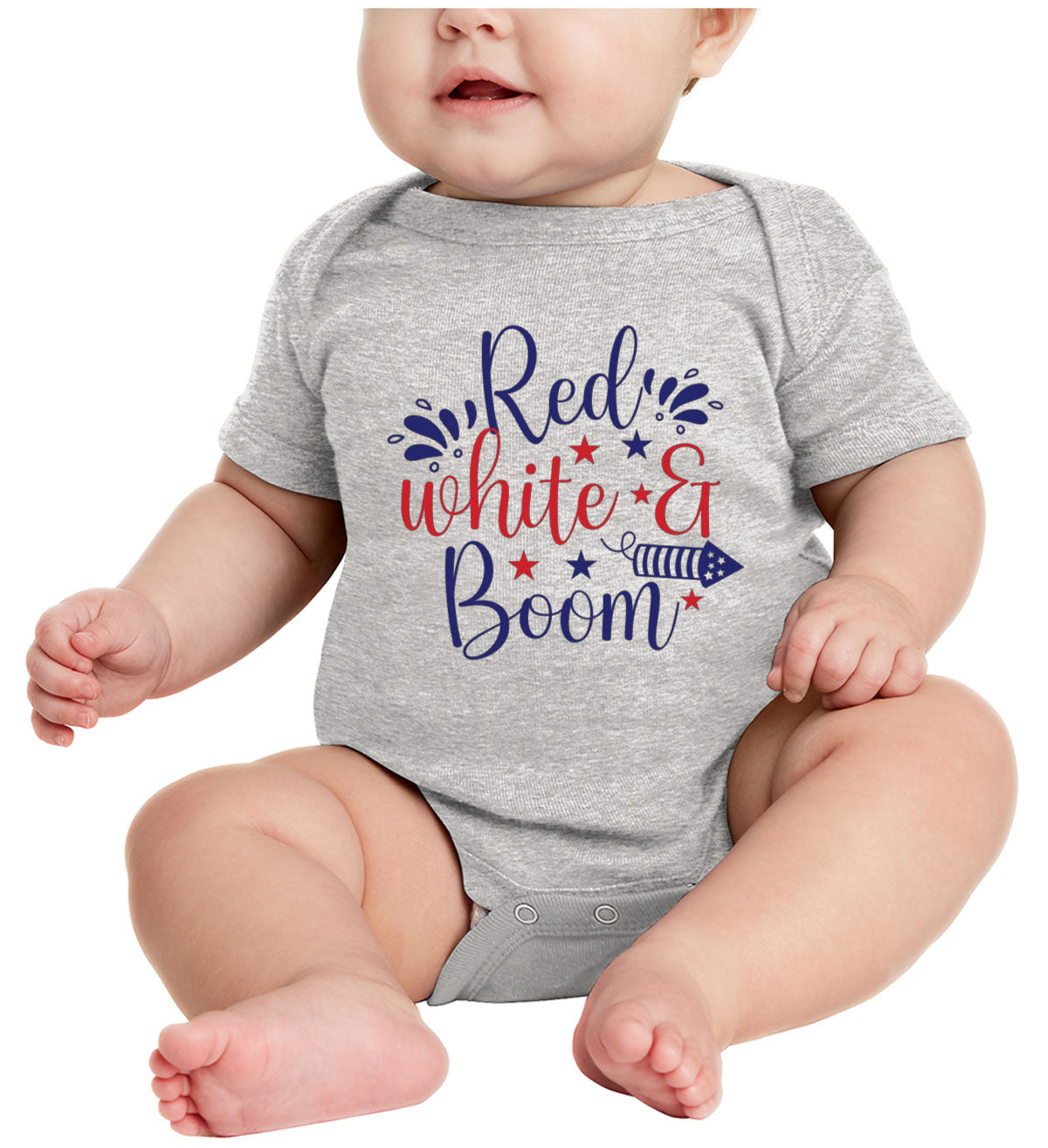 Red White And Boom Patriotic Baby Onesie