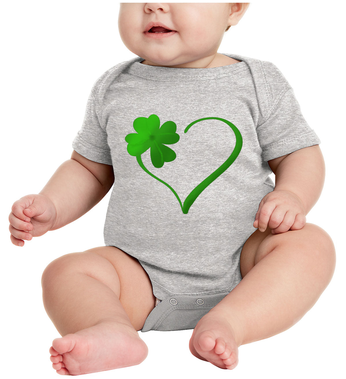 Shamrock Heart St. Patrick's Day Baby Onesie