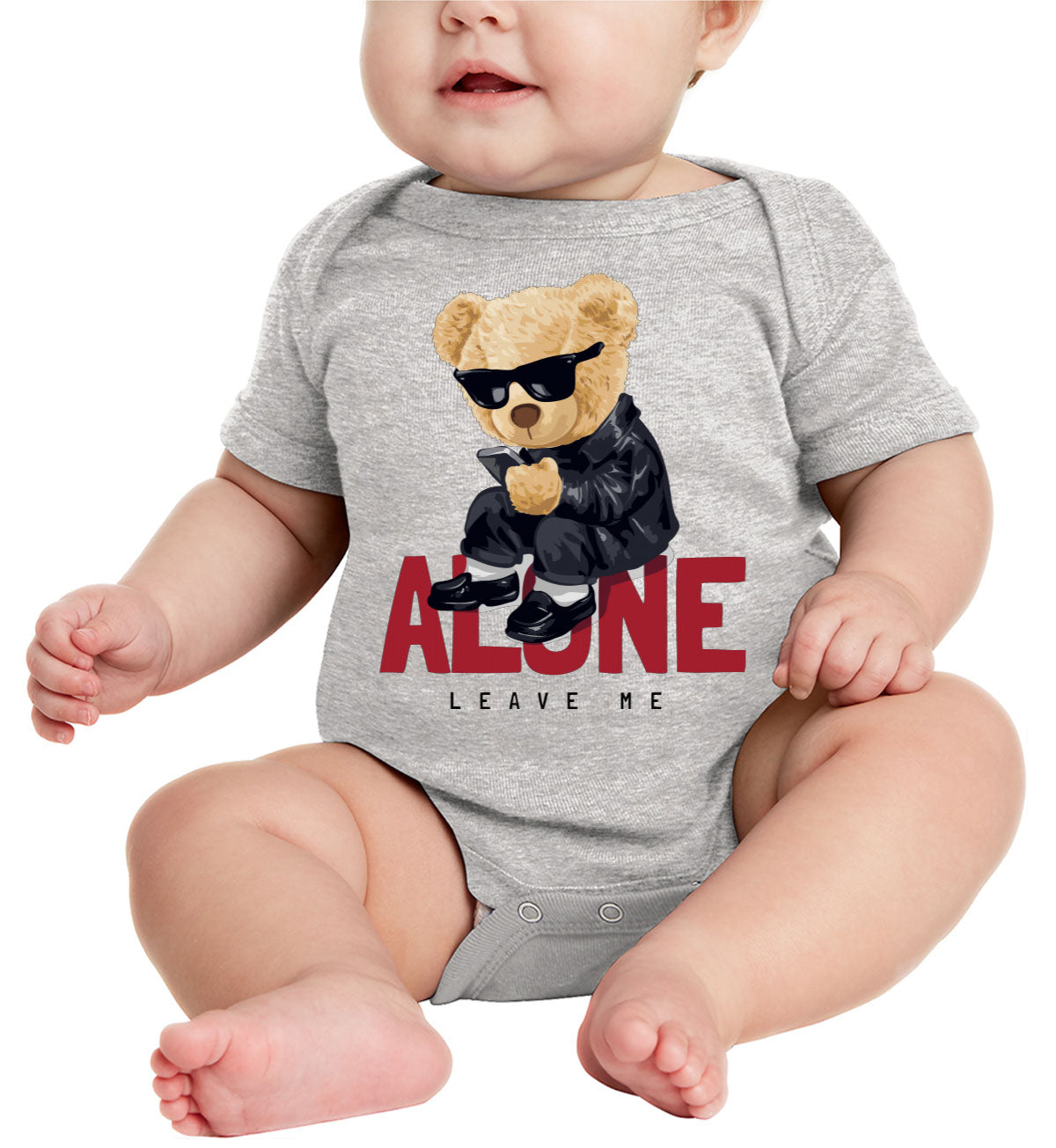 Teddy Bear Leave Me Alone Baby Onesie