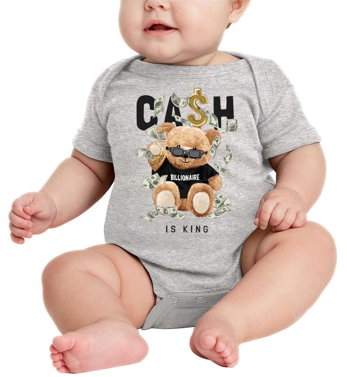 Teddy Bear Cash Billionaire Baby Onesie