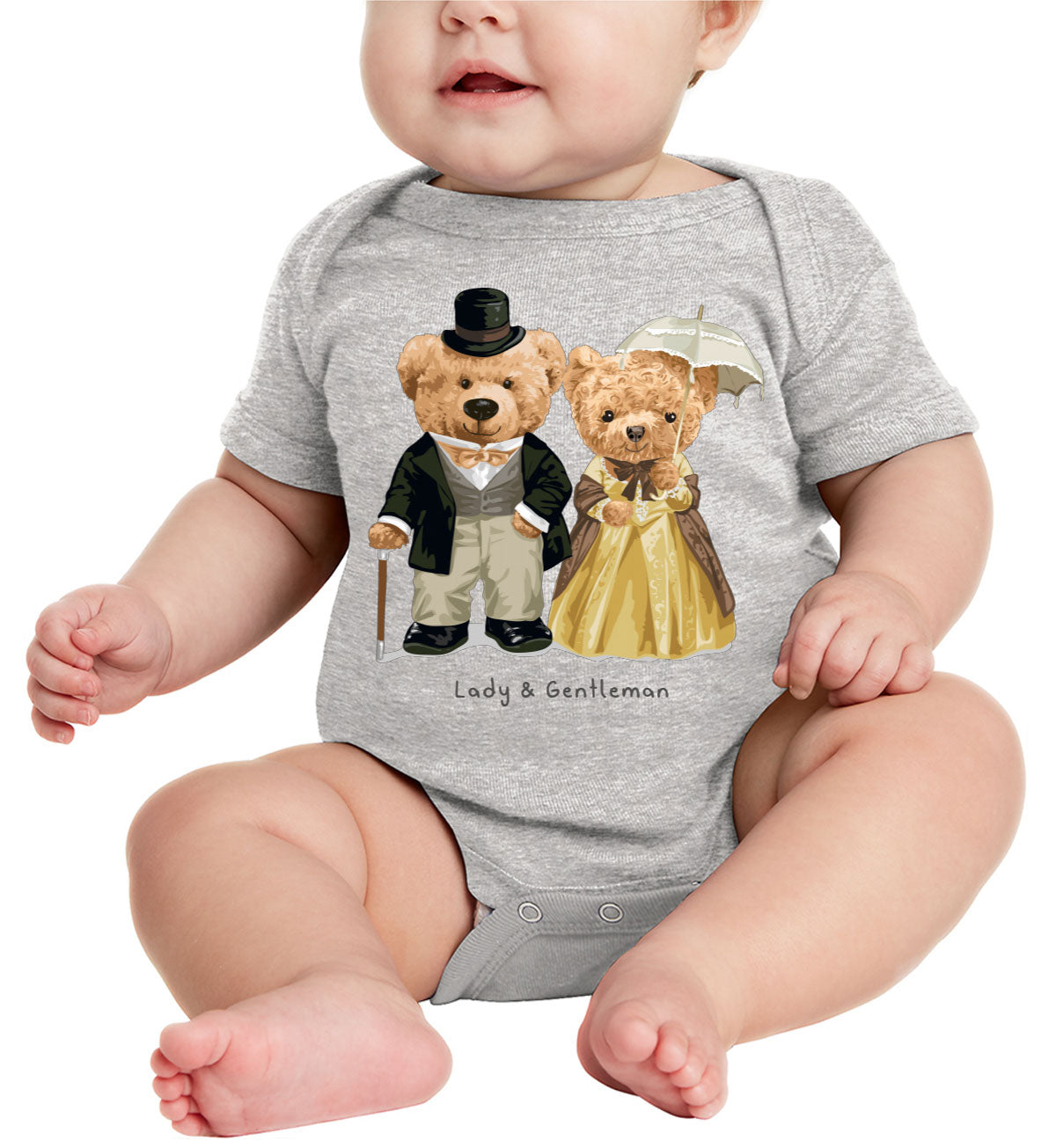 Teddy Bear Couple Baby Onesie