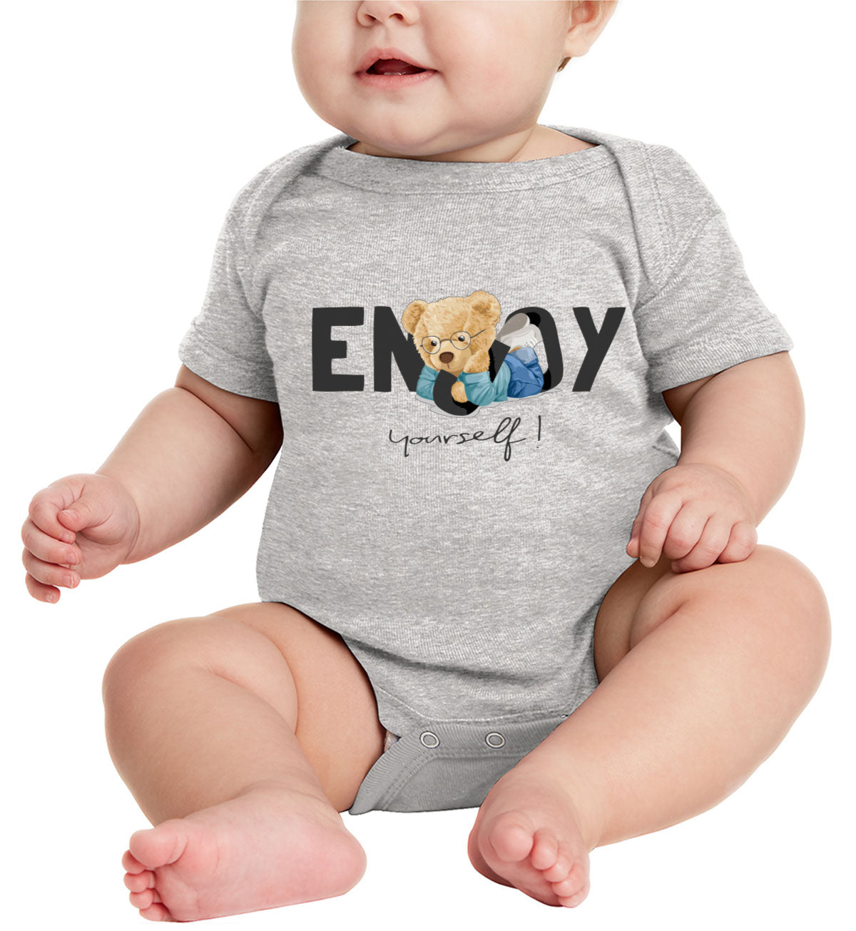 Teddy Bear Enjoy Yourself Baby Onesie