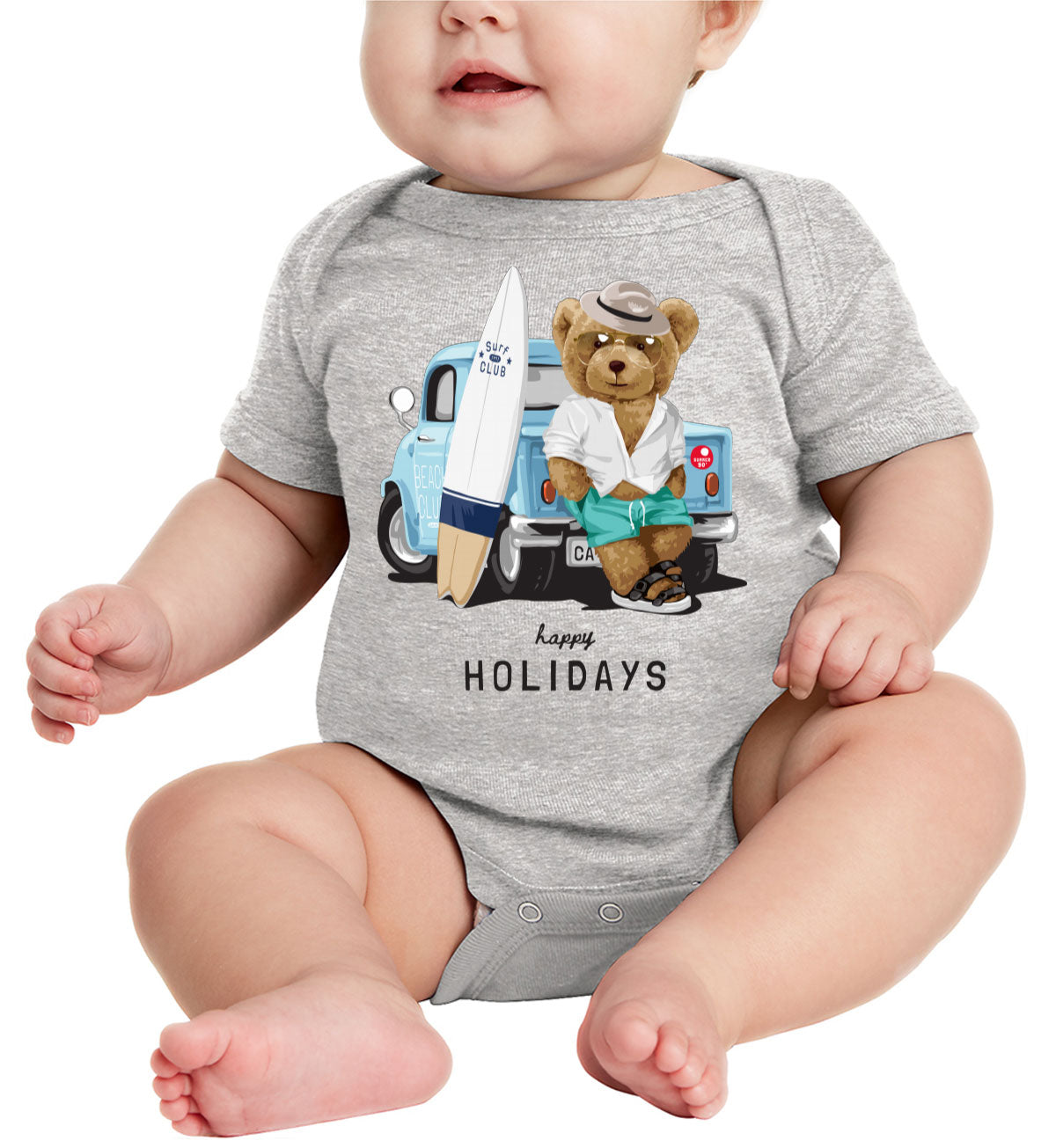 Teddy Bear Holiday Baby Onesie