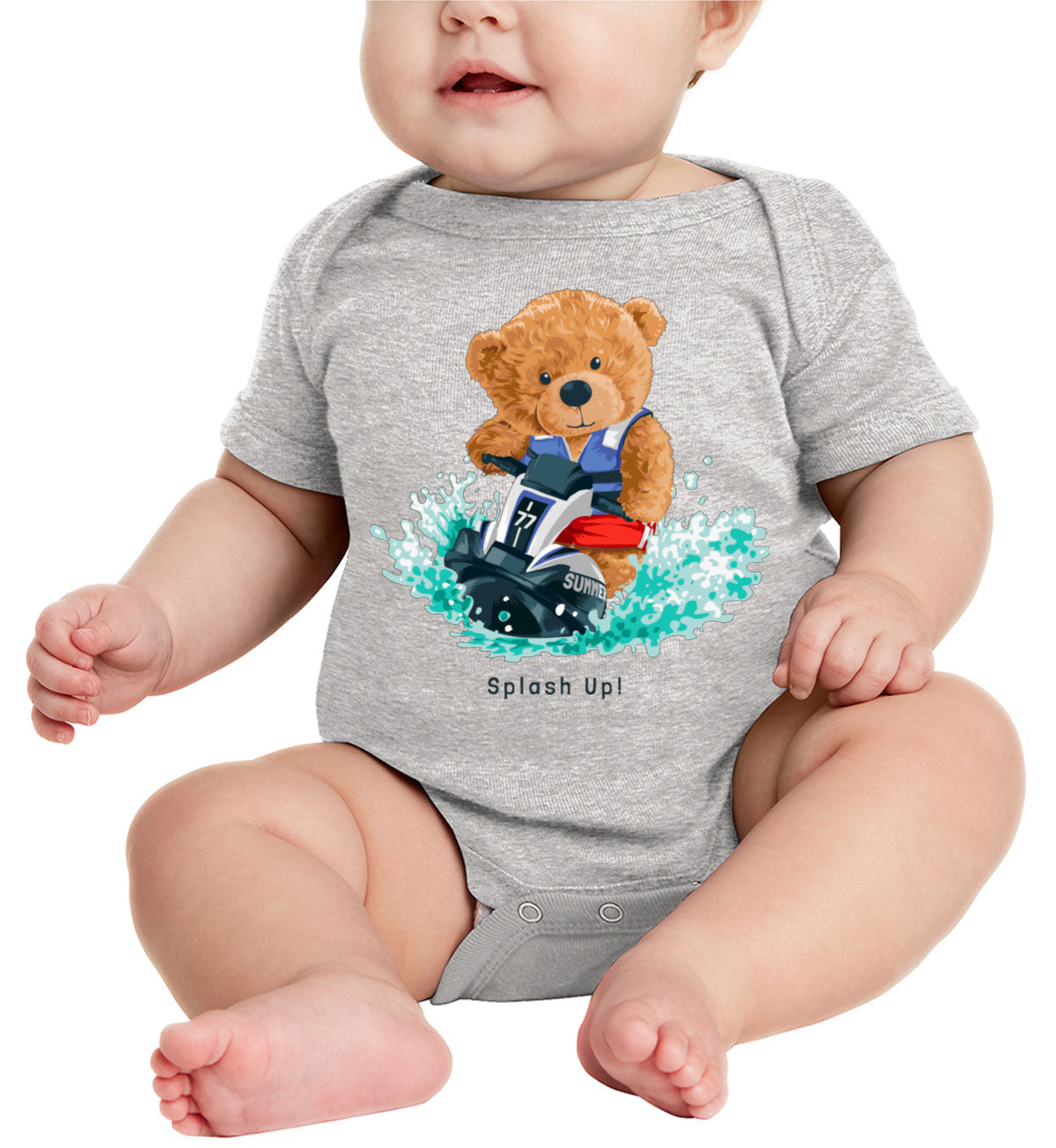 Teddy Bear Jet Ski Baby Onesie