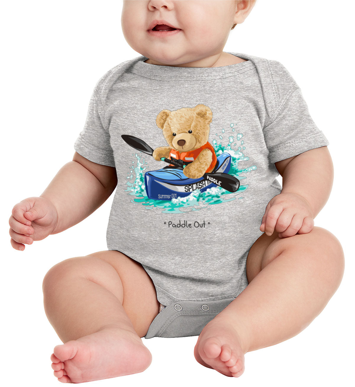 Teddy Bear Kayak Baby Onesie