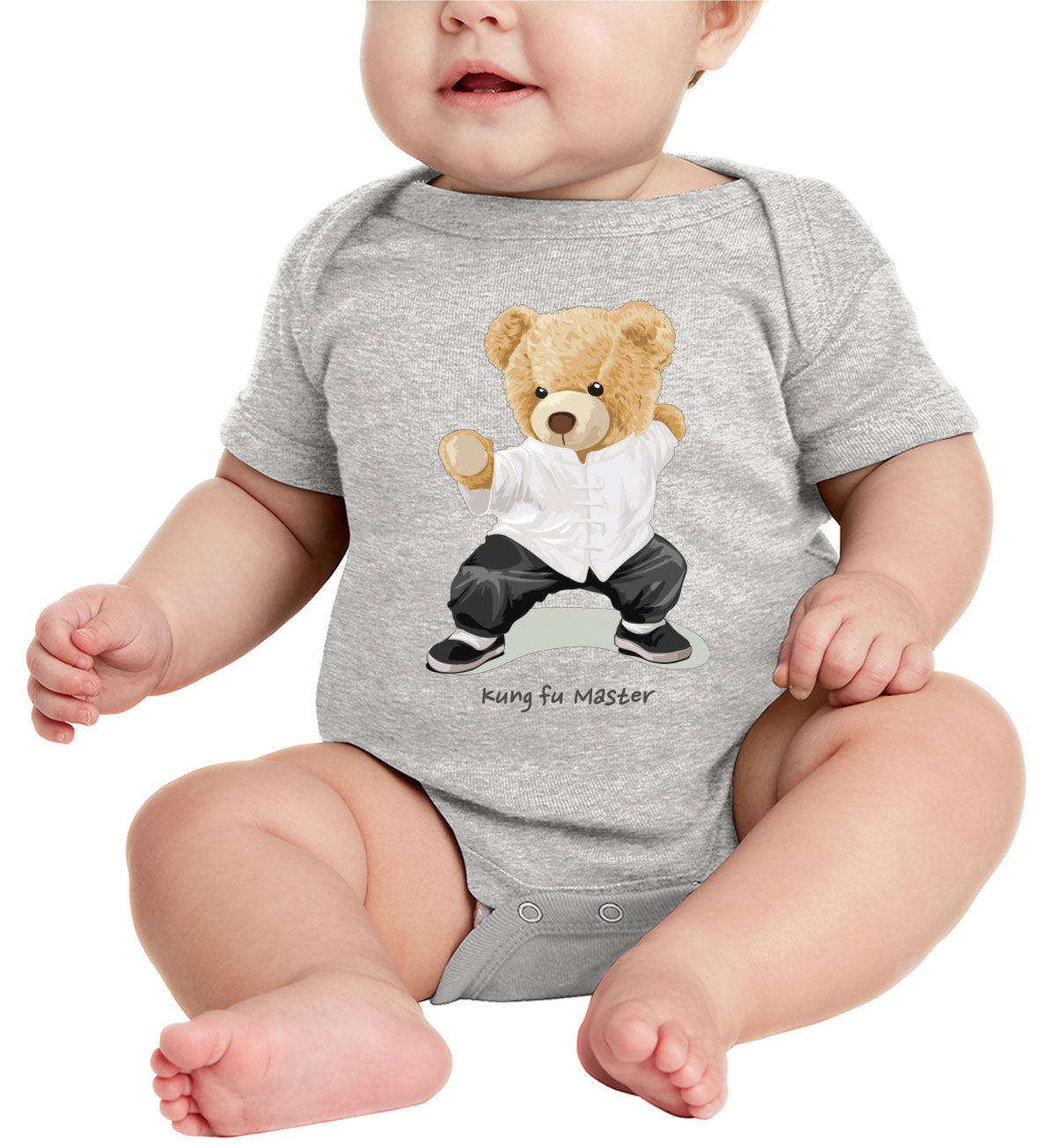 Teddy Bear Kung Fu Baby Onesie