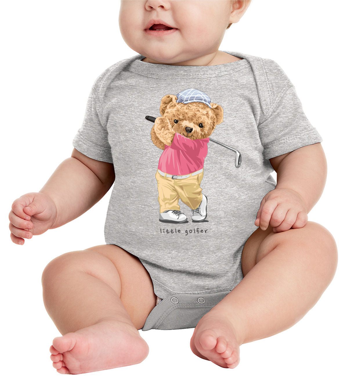 Teddy Bear Lil Golfer Baby Onesie