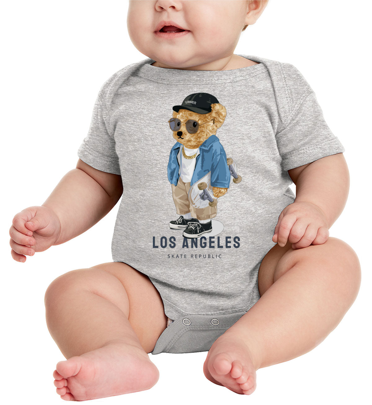 Teddy Bear Los Angeles Baby Onesie