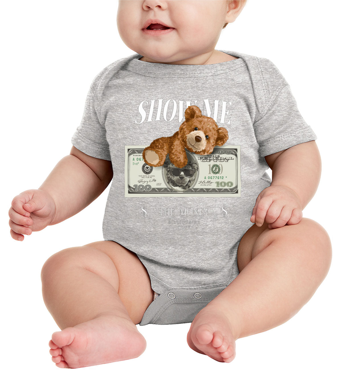 Teddy Bear Money Baby Onesie