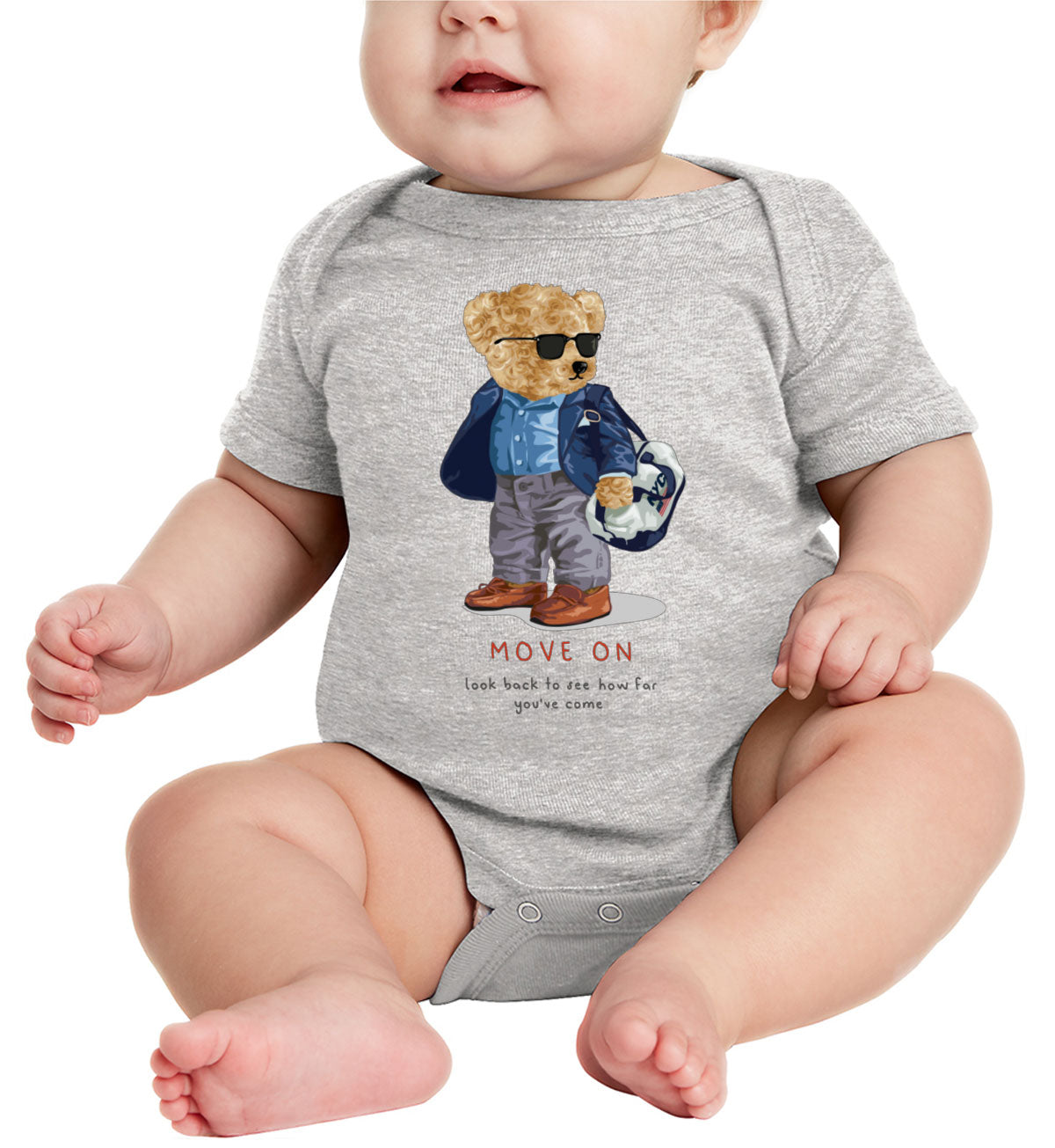 Teddy Bear Move On Baby Onesie