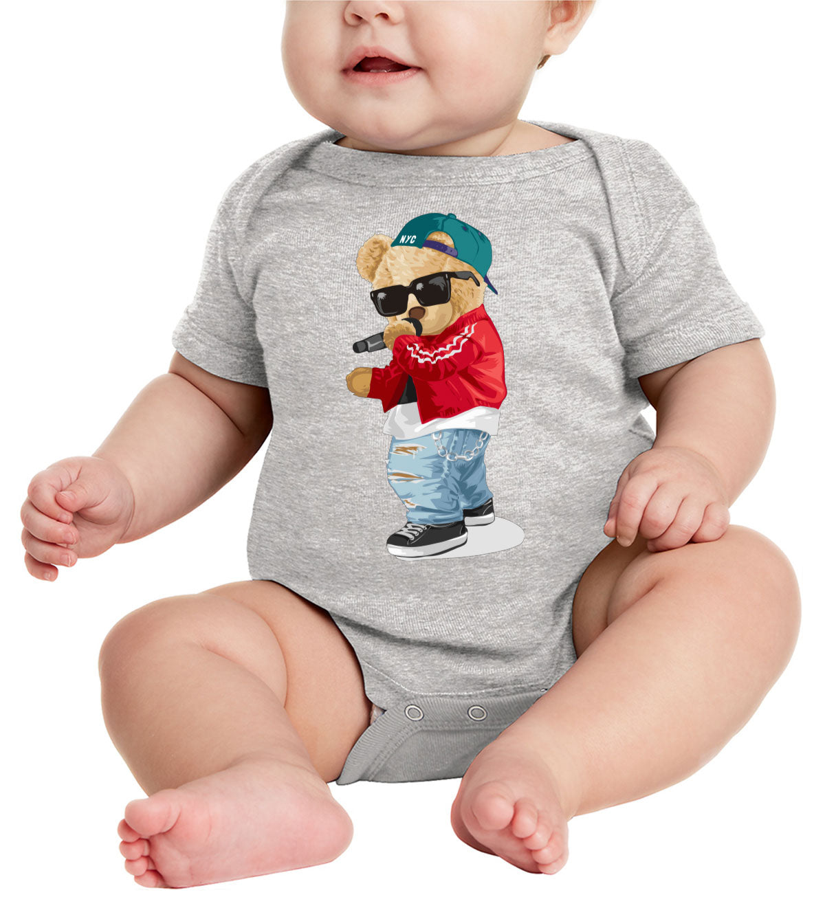 Teddy Bear Rapper Baby Onesie