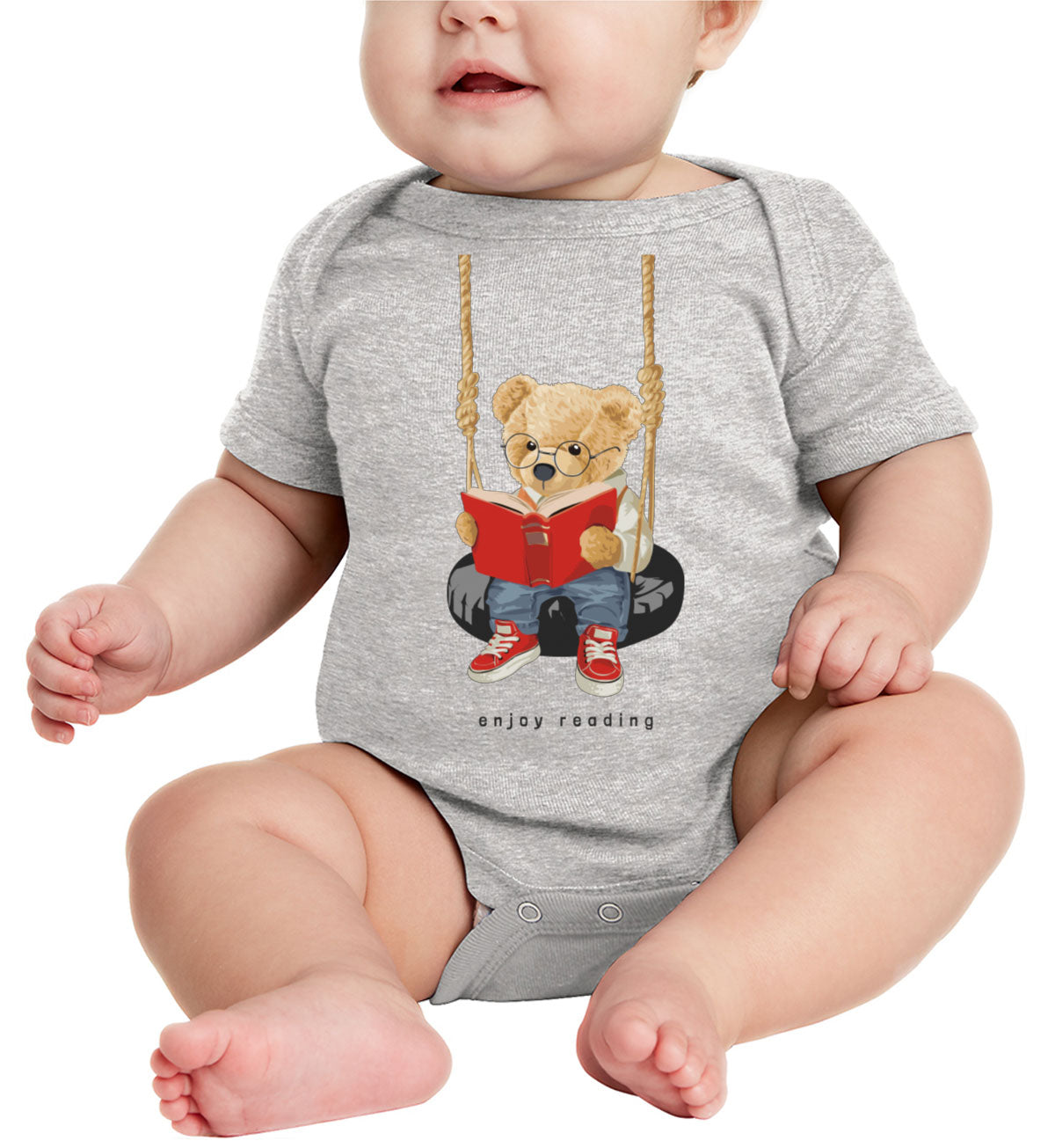 Teddy Bear Reading Baby Onesie