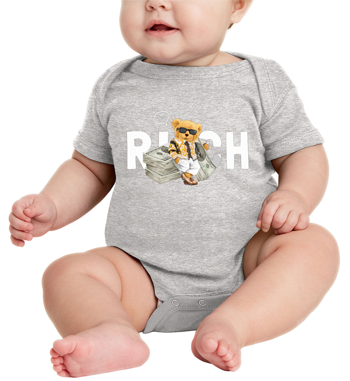 Teddy Bear Rich Baby Onesie